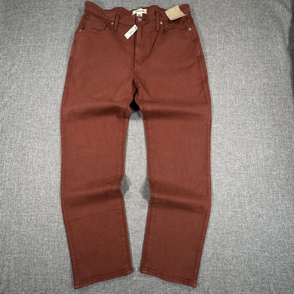 Madewell Stovepipe Jeans Womens 31 Brown High Rise Magic Pockets Stretch NEW